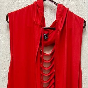 Rouge Collection red cardigan coverup women’s 6X